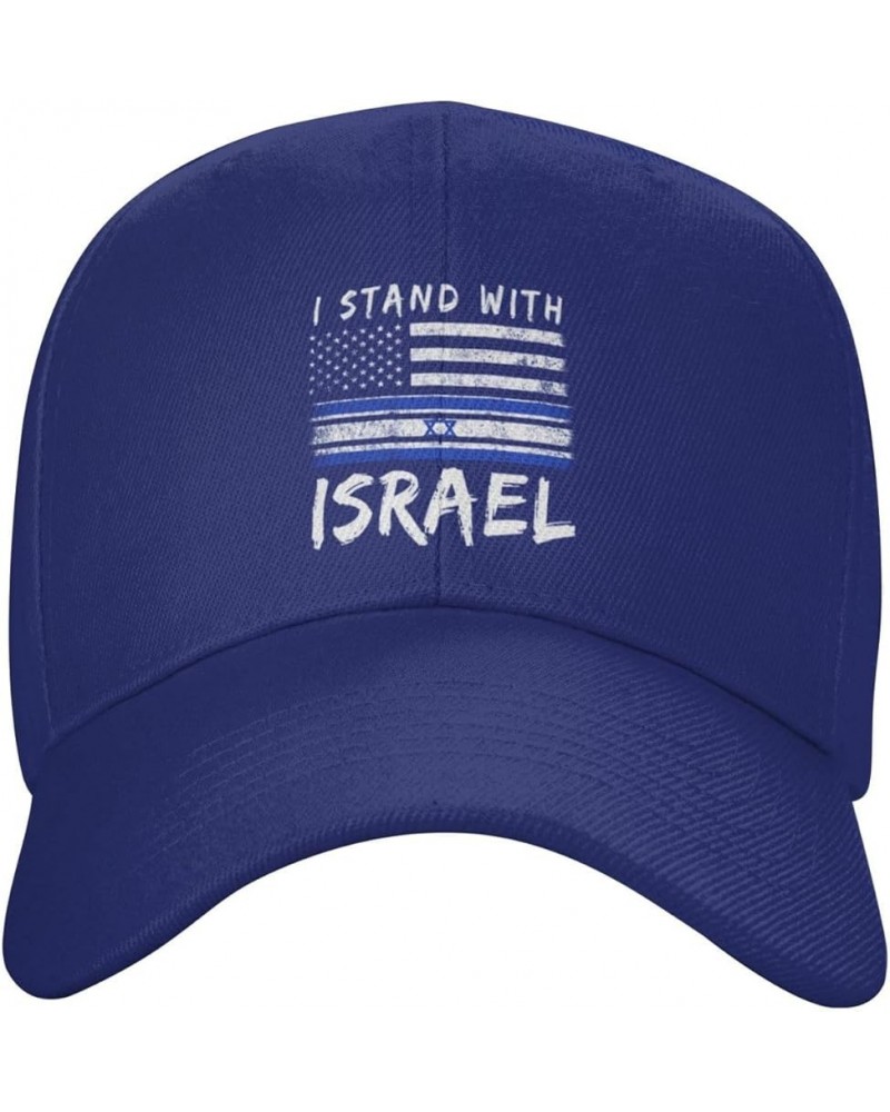 I Stand with Israel USA Flag Baseball Cap Women Trucker Hat for Men Dad Hat Adjustable Snapback Hat Cowboy Hat Black Blue $11...