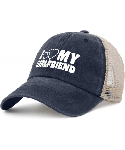 I Love My Girlfriend Hat Men with Design Denim Hats Womens AllBlack Cycling Cap Funny Unique Gifts for Welder Purplish Blue01...