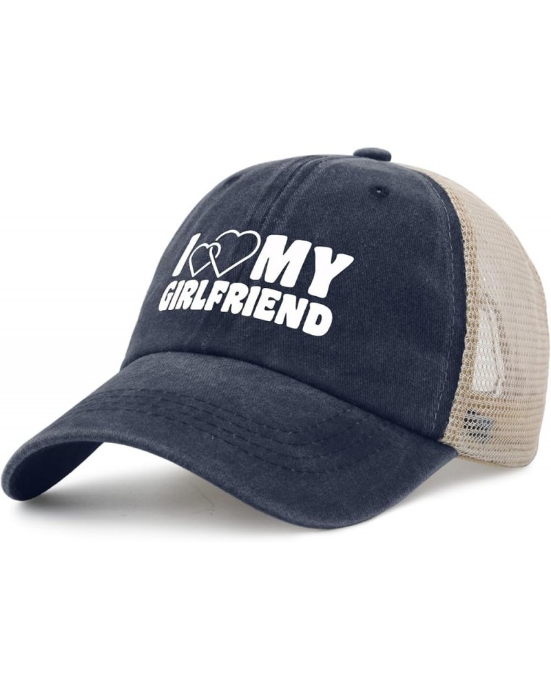 I Love My Girlfriend Hat Men with Design Denim Hats Womens AllBlack Cycling Cap Funny Unique Gifts for Welder Purplish Blue01...