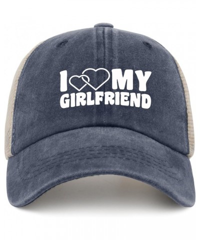 I Love My Girlfriend Hat Men with Design Denim Hats Womens AllBlack Cycling Cap Funny Unique Gifts for Welder Purplish Blue01...