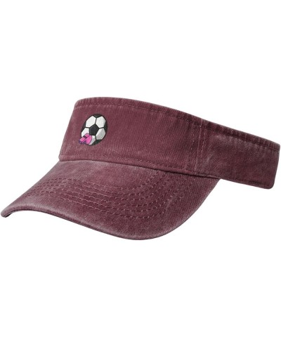 Football and Whistle Sun Visor Hats for Women Men Sun Hat Vintage Golf Hat Adjustable Baseball Cap Red $12.13 Visors