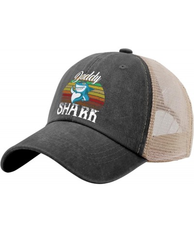 Daddy Shark Cap Mens Cap AllBlack Men Hats Gifts for Boyfriends Workout Cap Allblack $10.25 Cowboy Hats