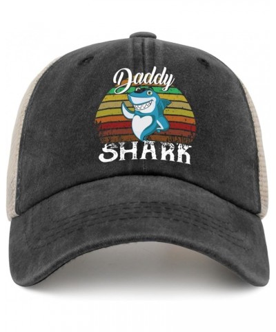 Daddy Shark Cap Mens Cap AllBlack Men Hats Gifts for Boyfriends Workout Cap Allblack $10.25 Cowboy Hats