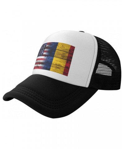 Us Chad America Flag Breathable Mesh Baseball Cap Adjustable Lightweight Trucker Hat Black $10.11 Baseball Caps