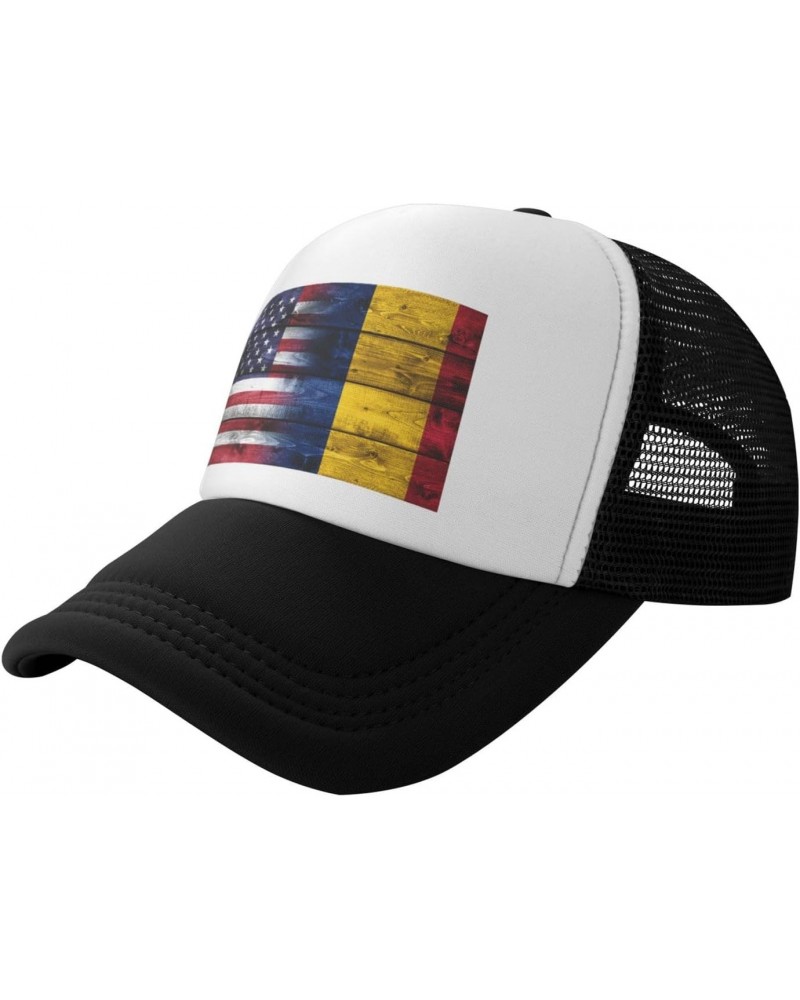 Us Chad America Flag Breathable Mesh Baseball Cap Adjustable Lightweight Trucker Hat Black $10.11 Baseball Caps