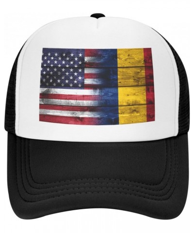 Us Chad America Flag Breathable Mesh Baseball Cap Adjustable Lightweight Trucker Hat Black $10.11 Baseball Caps