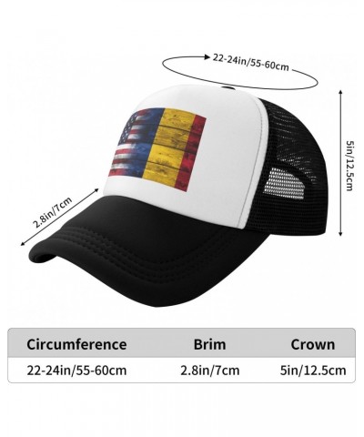 Us Chad America Flag Breathable Mesh Baseball Cap Adjustable Lightweight Trucker Hat Black $10.11 Baseball Caps