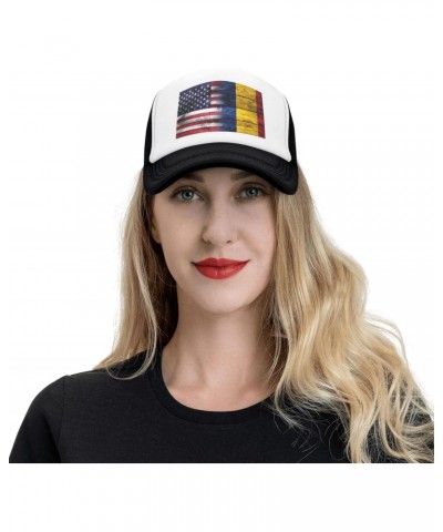 Us Chad America Flag Breathable Mesh Baseball Cap Adjustable Lightweight Trucker Hat Black $10.11 Baseball Caps