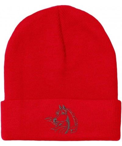 Beanies for Men Western Arabian Horse C Horses Cattle Winter Hats for Women Acrylic Skull Cap 1 Size Red Design Only $13.86 S...