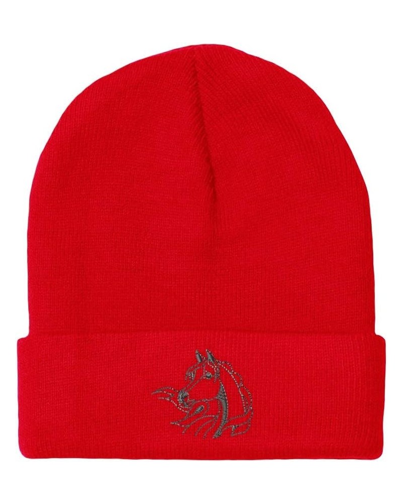 Beanies for Men Western Arabian Horse C Horses Cattle Winter Hats for Women Acrylic Skull Cap 1 Size Red Design Only $13.86 S...