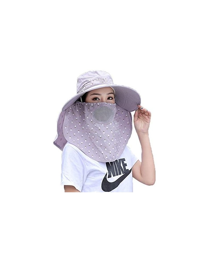 Women's UPF+50 Sun Visor Detachable Flap Hat Foldable Wide Brimmed UV Protection Hat One Size Purple $12.09 Sun Hats