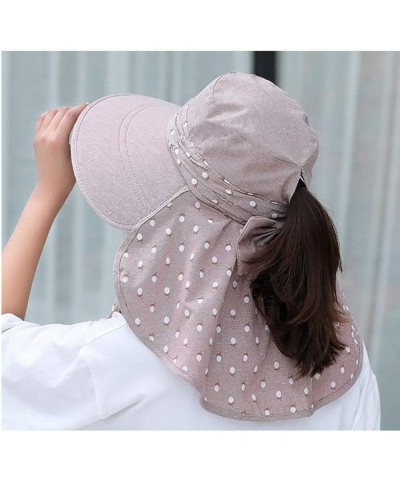 Women's UPF+50 Sun Visor Detachable Flap Hat Foldable Wide Brimmed UV Protection Hat One Size Purple $12.09 Sun Hats