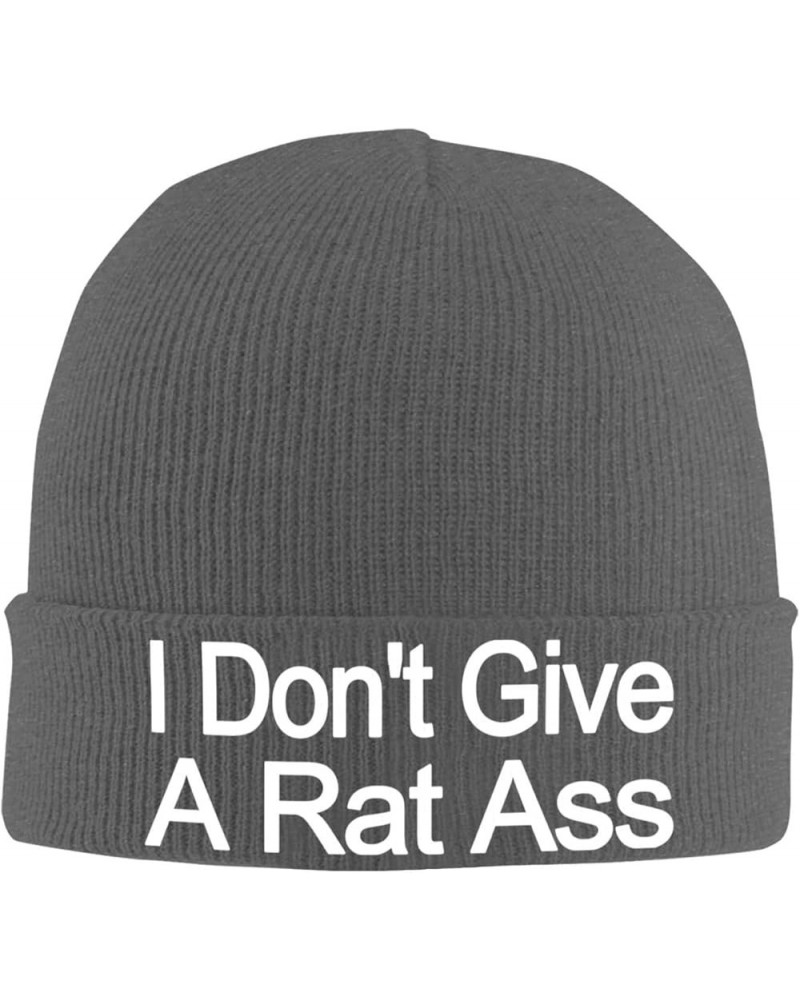 I Don't Give A Rat Ass Classic Warm Winter Hats Unisex Knit Beanie Cap Cuffed Plain Skull Knit Hat Deep Heather $9.28 Skullie...