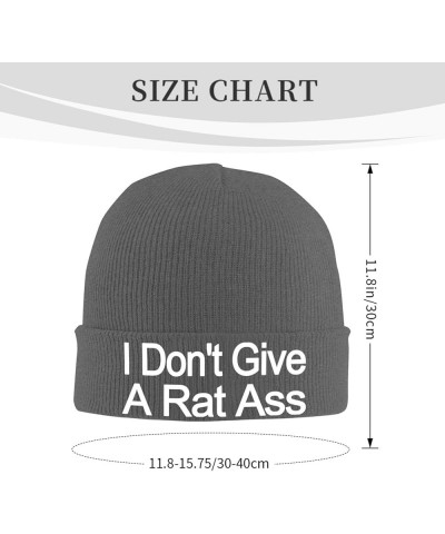 I Don't Give A Rat Ass Classic Warm Winter Hats Unisex Knit Beanie Cap Cuffed Plain Skull Knit Hat Deep Heather $9.28 Skullie...