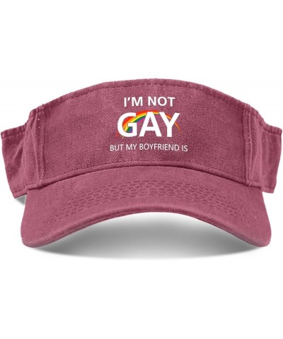 I'm Not Gay But My Boyfriends is Visor Hats for Women Cap Visor Hat for Adult Baseball Hats Packable LGBT Ponytail Caps Deep ...