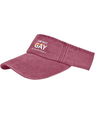 I'm Not Gay But My Boyfriends is Visor Hats for Women Cap Visor Hat for Adult Baseball Hats Packable LGBT Ponytail Caps Deep ...