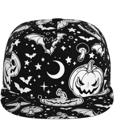 Halloween Pumpkins Baseball Cap, Flat Brim Trucker Hat, Buckle Adjustable Halloween Pumpkins8 $10.00 Baseball Caps