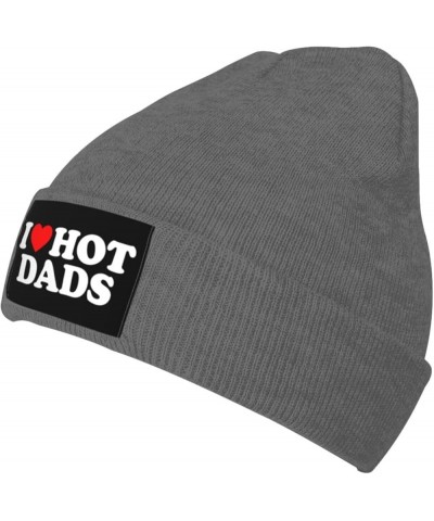 Beanie I Love Hot Dads I Heart Hot Dads Beanie Hat Women Skull Cap Men Slouchy Hat Knitted Hat Knit Hat Black Deep Heather $1...