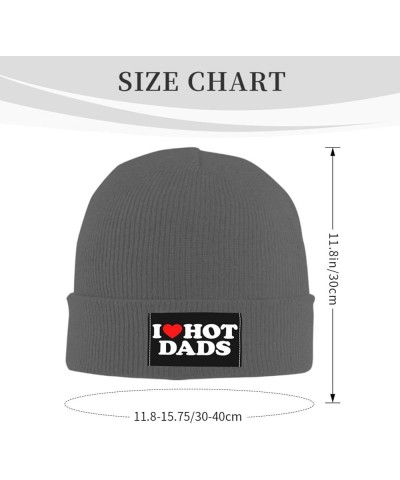 Beanie I Love Hot Dads I Heart Hot Dads Beanie Hat Women Skull Cap Men Slouchy Hat Knitted Hat Knit Hat Black Deep Heather $1...