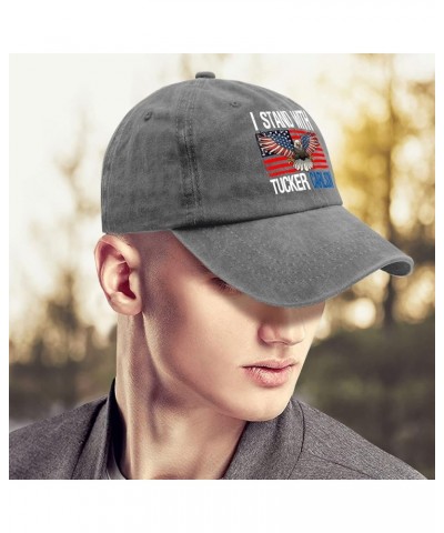 i standd with tuckerr carlsonn Ball Cap for Women, i standd with tuckerr carlsonn Vintage Golf Cap Gifts for Son Pigment Gray...