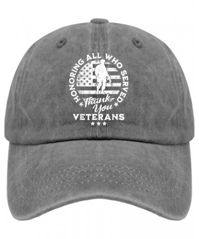 America Hat Honoring All Who Served Thank You Veterans Hats for Men Womens Pigment Black Cowboy Hats Pigment Gray $12.41 Cowb...