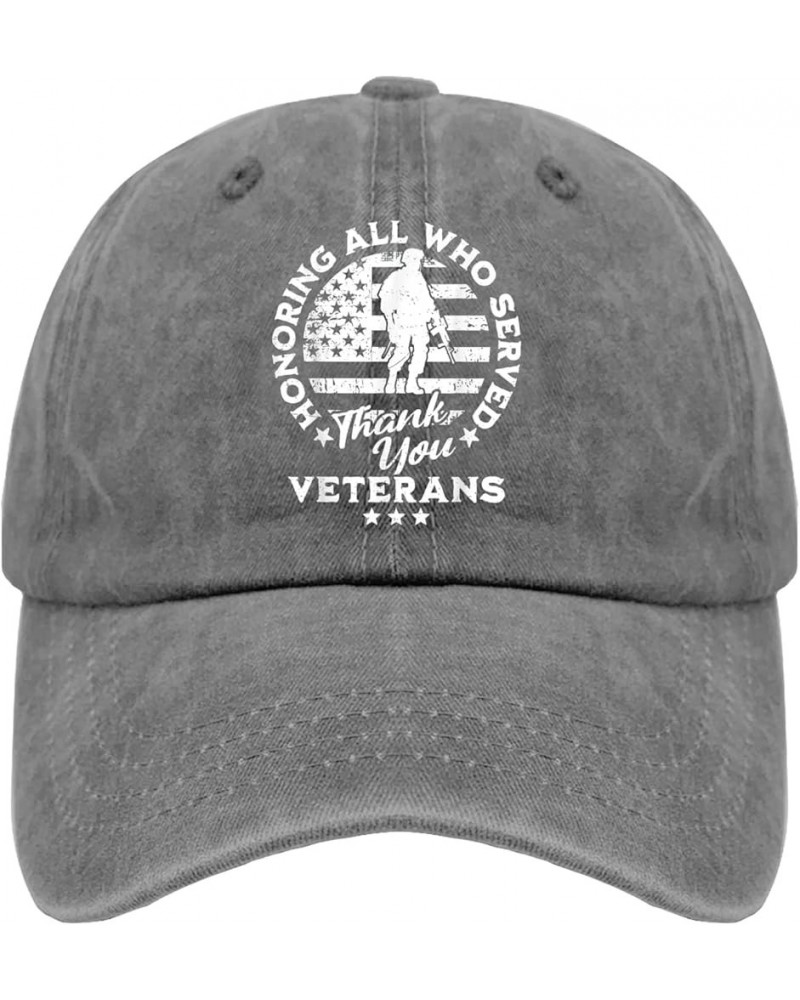 America Hat Honoring All Who Served Thank You Veterans Hats for Men Womens Pigment Black Cowboy Hats Pigment Gray $12.41 Cowb...