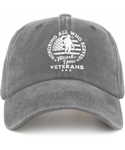 America Hat Honoring All Who Served Thank You Veterans Hats for Men Womens Pigment Black Cowboy Hats Pigment Gray $12.41 Cowb...