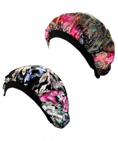 Women Pattern Knot Headwrap Sleep Pre-Tied Bonnet Chemo Cap Hair Loss Hat Solid Head 2pcs Colorsb $14.39 Skullies & Beanies