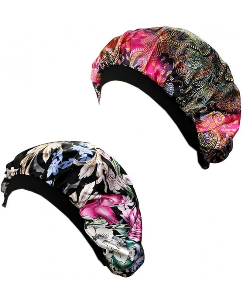 Women Pattern Knot Headwrap Sleep Pre-Tied Bonnet Chemo Cap Hair Loss Hat Solid Head 2pcs Colorsb $14.39 Skullies & Beanies