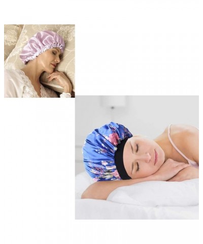 Women Pattern Knot Headwrap Sleep Pre-Tied Bonnet Chemo Cap Hair Loss Hat Solid Head 2pcs Colorsb $14.39 Skullies & Beanies