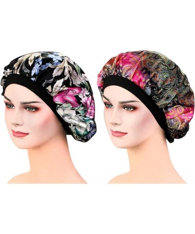 Women Pattern Knot Headwrap Sleep Pre-Tied Bonnet Chemo Cap Hair Loss Hat Solid Head 2pcs Colorsb $14.39 Skullies & Beanies