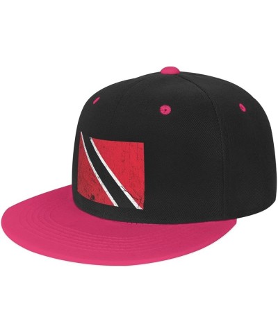 Flag of Trinidad and Tobago Texture Effect Baseball Cap for Men Women Snapback Hat Adjustable Flat Bill Hats Pink $13.10 Base...