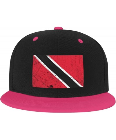 Flag of Trinidad and Tobago Texture Effect Baseball Cap for Men Women Snapback Hat Adjustable Flat Bill Hats Pink $13.10 Base...