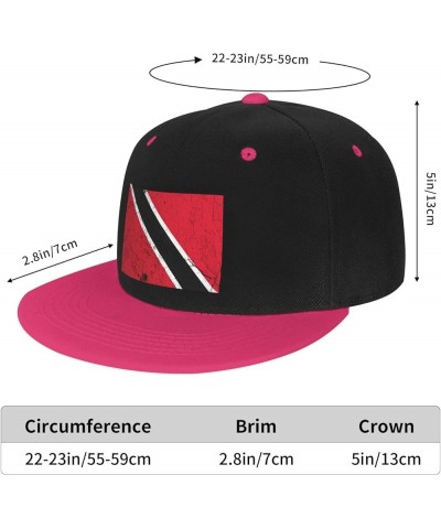 Flag of Trinidad and Tobago Texture Effect Baseball Cap for Men Women Snapback Hat Adjustable Flat Bill Hats Pink $13.10 Base...