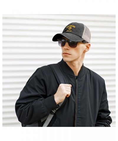 USS England Dlg-22 Unisex Cowboy Mesh Baseball Cap Sandwich Cap Denim Hats Baseball Cap Black $15.14 Baseball Caps