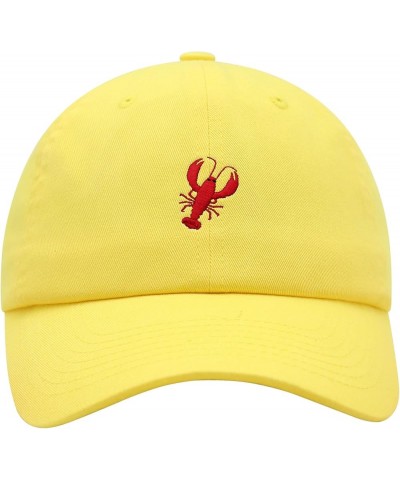 Lobster Premium Dad Hat Embroidered Baseball Cap Seafood Yellow $11.24 Baseball Caps