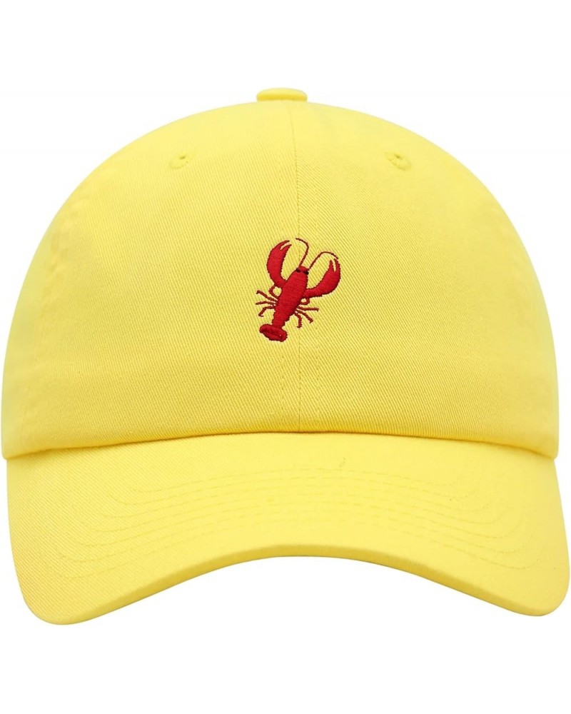 Lobster Premium Dad Hat Embroidered Baseball Cap Seafood Yellow $11.24 Baseball Caps