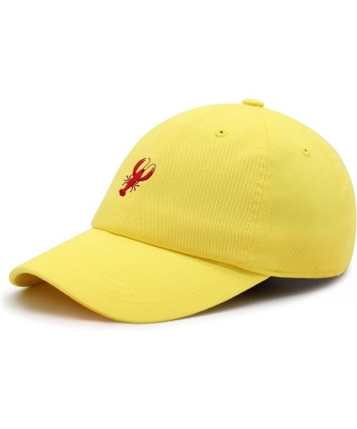 Lobster Premium Dad Hat Embroidered Baseball Cap Seafood Yellow $11.24 Baseball Caps