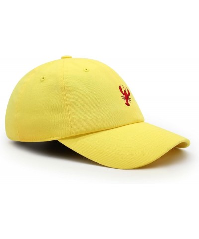 Lobster Premium Dad Hat Embroidered Baseball Cap Seafood Yellow $11.24 Baseball Caps