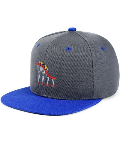 Roller Coaster Hip-Hop Snapback Hat Embroidered Baseball Cap Tycoon 31. Dark Grey/Blue $11.99 Baseball Caps