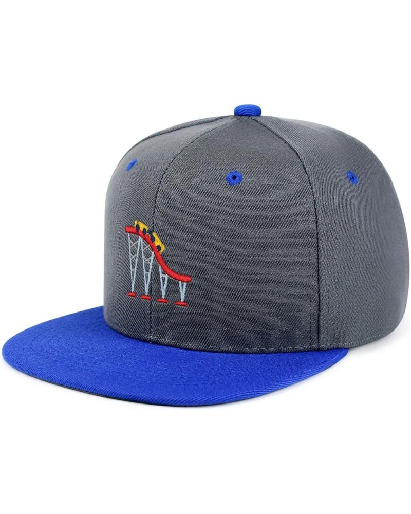 Roller Coaster Hip-Hop Snapback Hat Embroidered Baseball Cap Tycoon 31. Dark Grey/Blue $11.99 Baseball Caps