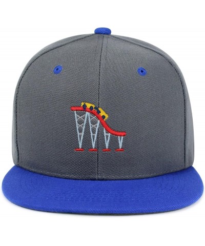 Roller Coaster Hip-Hop Snapback Hat Embroidered Baseball Cap Tycoon 31. Dark Grey/Blue $11.99 Baseball Caps