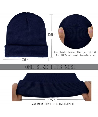 1&2 Pack Beanie for Men Women Slouchy Beanie Hats Winter Knit Caps Soft Ski Hat Unisex 2pack-black&blue $14.74 Skullies & Bea...