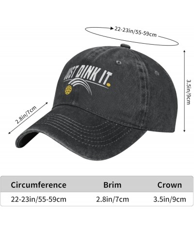 Just Dink It Hats Cowboy Dad Hat Cute Funny Pickleball Gift Dad Hats Embroidered for Women Cotton Hiking Cap Black $11.20 Cow...