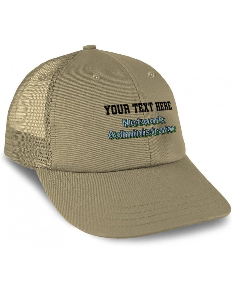 Custom Custom Trucker Hat Baseball Cap Network Administrator Computer Networking Dad Hats for Men & Women Khaki Personalized ...