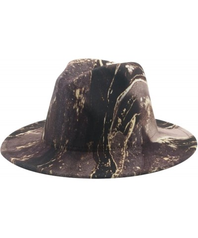 Fedora Hats for Women - Trendy Wide Brim Jazz Panama Hat, Luxury Tie Dye Wool Blend Floppy Cap One Size Yellow $14.39 Fedoras