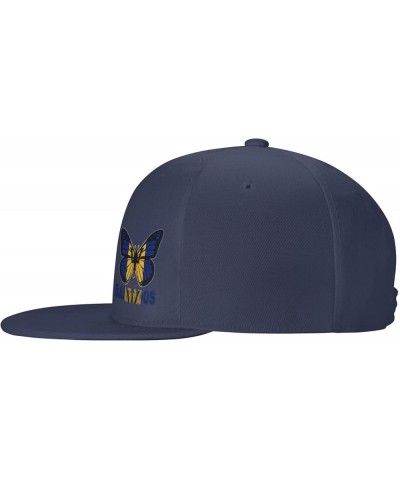 Snapback Baseball Cap Butterfly Barbados Flag Classic Dad Trucker Flat Bill Brim Hat Navy Blue $9.86 Baseball Caps