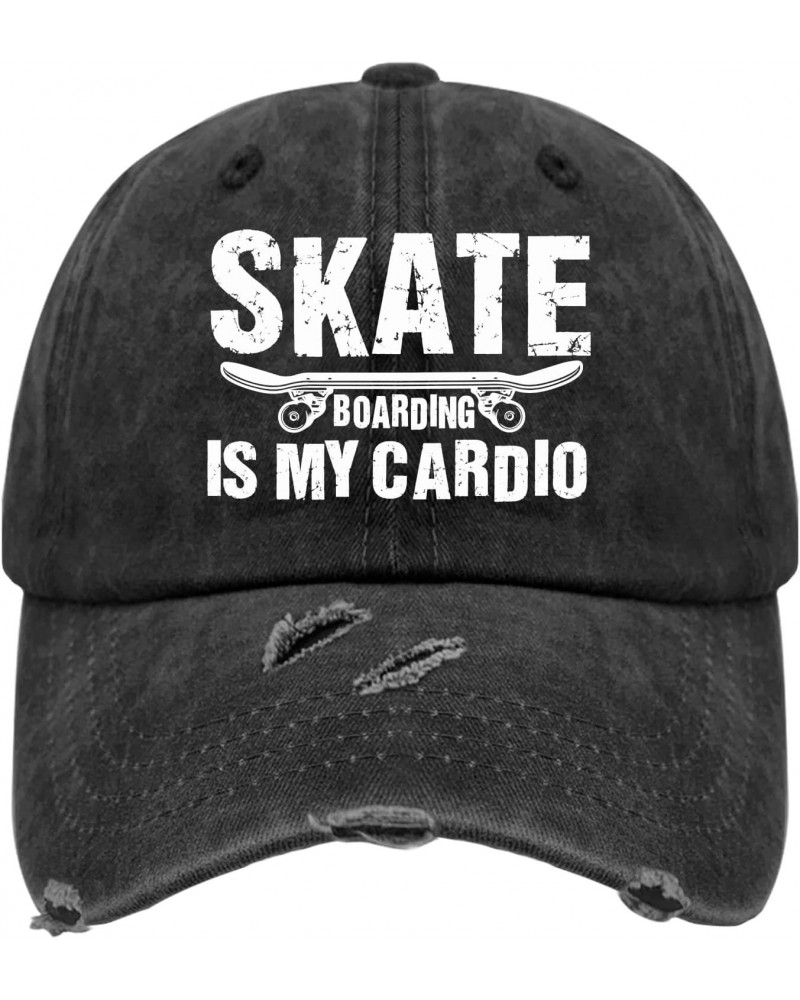 Skateboarding is My Cardio Cool Skater Hats for Womens Washed Distressed Baseball Caps Trendy Washed Dad Hats Light Weight, A...