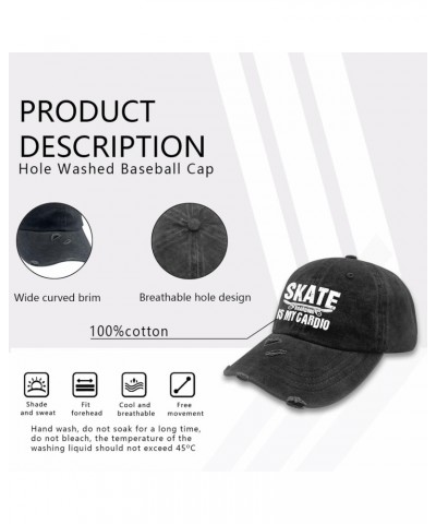 Skateboarding is My Cardio Cool Skater Hats for Womens Washed Distressed Baseball Caps Trendy Washed Dad Hats Light Weight, A...