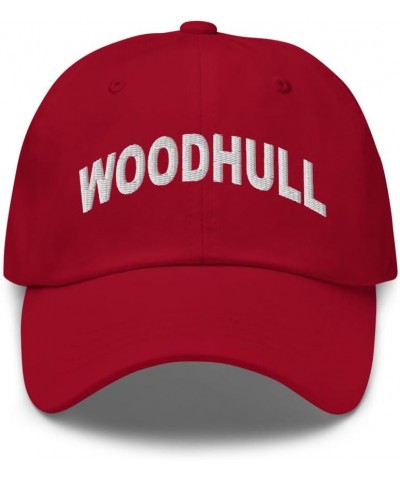 Woodhull Michigan Hat Woodhull MI Cap Embroidered Dad Hat Adjustable Strap Closure Unisex Cranberry $16.80 Baseball Caps